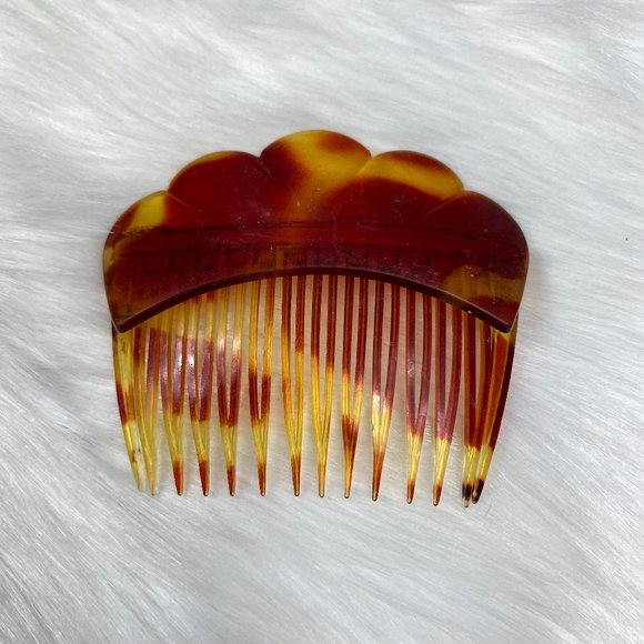 Vintage Accessories - Vintage Faux Tortoise Hair Clip Comb Lucite